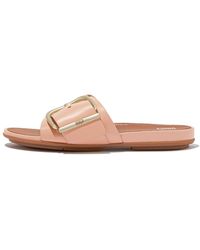 Fitflop - S Gracie Maxi Buckle Slides Sandals Pink 4 Uk - Lyst