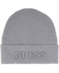 Guess - Cappello Cuffia con Logo AW5179POL01 Grey L - Lyst