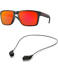 Oakley - Sunglasses Bundle: Oo 9417 941704 Holbrook Xl Matte Black Prizm Accessory Shiny Black Leash Kit - Lyst