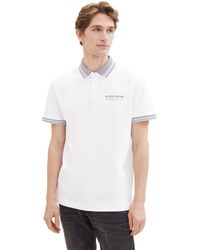 Tom Tailor - Basic Piqué Poloshirt mit Logo-Print - Lyst