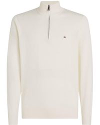 Tommy Hilfiger - Pima Org Ctn Cashmere Zip Mock Mw0mw28049 White - Lyst