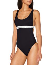 Calvin Klein Open Back One Piece-rp Pijama - Negro