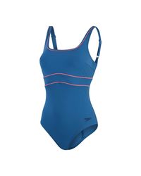 Speedo - S Shaping Contour Eclipse Swimsuit Blue/rose 34 - Lyst