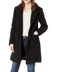 French Connection - S Teddy Faux Shearling Faux Fur Coat Black S - Lyst