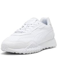 PUMA - Mens Blktop Rider Leather Lace Up Sneakers Shoes Casual - White, White, 8.5 - Lyst