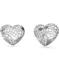Guess - Ohrstecker Herz Ohrringe Silberfarben JUBE04504JWRHT-U - Lyst