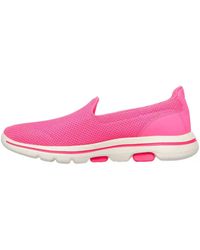 Skechers - Go Walk 5 Ladies Trainers Sneakers Hot Pink - Lyst