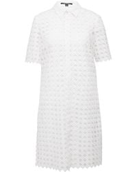 Comma, - Kurzes Kleid aus Spitze mit blickdichtem Futter weiß 38 - Lyst