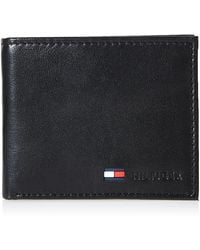 Tommy Hilfiger - Genuine Leather Slim Bifold Wallet With Coin Pocket - Lyst