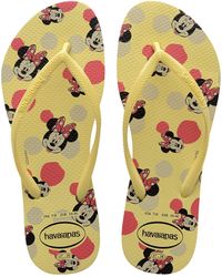 Havaianas - , , Slim Disney, Flip Flop, Lemon Yellow, 3/4 Uk - Lyst