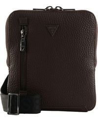 Guess - Torino Xbody Flat Bag Dark Brown - Lyst