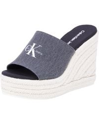 Calvin Klein - Wedge Espadrilles Slide aus Canvas - Lyst