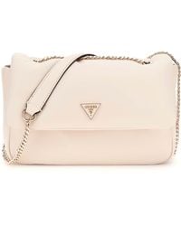 Guess - Sunetra Convertible Crossbody Flap Bone Shoulder Bag Ivory - Lyst