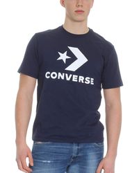 Converse - T-Shirt Star Chevron Tee 10018568 467 Blau Navy - Lyst