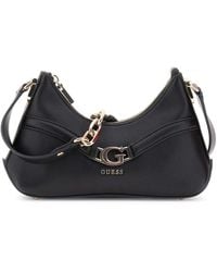 Guess - Umhängetasche Dea Crossbody Top Zip Black schwarz - Lyst