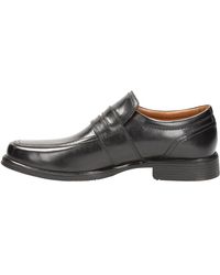 Clarks - Slip-on Loafer Flats Shoes Huckley Work Black Leather 8 G Uk - Lyst