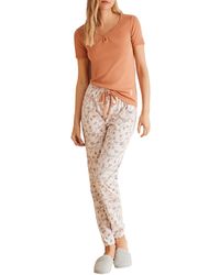 Women'secret - Pijama 100% algodón pantalón Flores Naranja Juego - Lyst