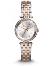 Michael Kors - Darci Mk3218 Silver Stainless-steel Quartz Watch With Brown Dial - Lyst