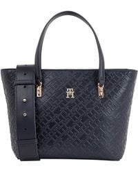 Tommy Hilfiger - Handtasche Tasche Henkeltasche TH Refined Mini Tote Blau - Lyst