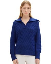 Tom Tailor - Troyer Strickpullover mit Struktur - Lyst