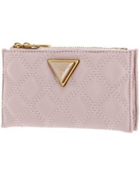 Guess - Giully Slg Double Zip Coin Purse Light Rose - Lyst