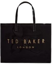 Ted Baker - Abbycon Branded Large Icon Tote Bag In Black Pvc - Lyst