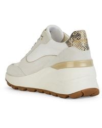 Geox - Spherica Ec13 Low-cut Sneaker With Comfortable Wedge White D45waa 022fu C1209 - Lyst