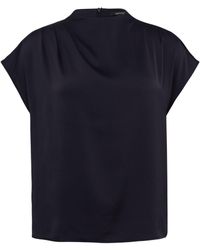 Comma, - Strukturierte Bluse mit Falten-Detail Navy 38 - Lyst