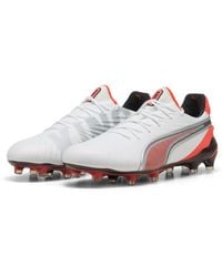 PUMA - S King Ultimate Launch Adults Firm Ground Football Boots White/red 9 Uk - Lyst