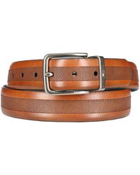 Tommy Hilfiger Ceinture en relief pour homme 42 Tan/Marine - Bleu