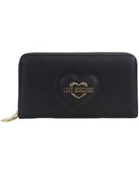 Moschino - Portafoglio donna Love in ecopelle saffiano nero A25MO30 JC5730PP0LKL0000 NERO - Lyst