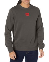 HUGO - Regular Fit Square Logo Jersey Sweatshirt - Lyst