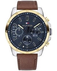 Tommy Hilfiger - Analogue Multifunction Quartz Watch For Men With Light Brown Leather Strap - 1791561 - Lyst