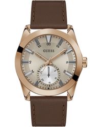 Guess - Uhr Armbanduhr Greyson GW0793G3 Leder - Lyst