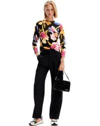 Desigual - Flat Knit Thin Gauge Pullover Black - Lyst