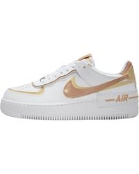 Nike - DZ1847-111 Air Force 1 Shadow Mujer White/Hemp-Team Gold-White EU 37.5 - Lyst