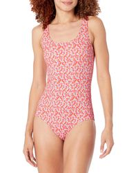 Amazon Essentials One-piece Coverage Swimsuit in Pink | Lyst