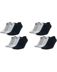Nike - Performance SX4705 Lot de 9 paires de chaussettes pour baskets Blanc/noir - Lyst