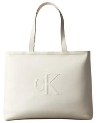 Calvin Klein - Donna Borsa Shopper Sculpted Slim con Logo - Lyst