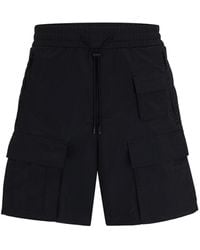 HUGO - S Jad242 Cargo Shorts In Water-repellent Canvas With Phone Pocket Black - Lyst