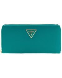 Guess - Geldbörse Laurel II Large Zip Around Wallet Emerald Green grün - Lyst