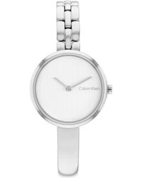 Calvin Klein - Quartz 25200281 Two Tone Stainless Steel And Bangle Bracelet Watch - Lyst