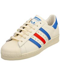 adidas - Superstar 82 Mens Fashion Trainers In White Blue Red - 9.5 Uk - Lyst