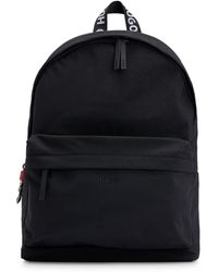 HUGO - Wrinkle-effect Nylon Backpack With Logo Straps - Lyst