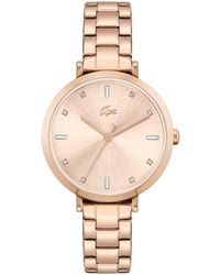 Lacoste - Orologio Analogico al Quarzo da donna con cinturino in acciaio inossidabile color oro rosso - 2001250 - Lyst