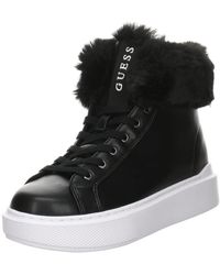 Guess - Sneaker Schuhe Histori Sneaker Synthetik Sport Halbschuhe Uni histori Fell Winter schwarz Plateau - Lyst