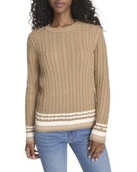 Tommy Hilfiger - Cotton Crewneck Cable Sweater Pullover - Lyst