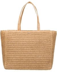 Roxy - Large Capacity Lightweight Causal Woven Straw Jute Beach Tote Bag - Lyst