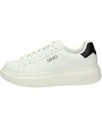 Liu Jo - Scarpa Uomo Liu-Jo Sneakers Big 01 in Pelle Bianco/Nero US24LJ03 7B4027PX474S1005 46 - Lyst