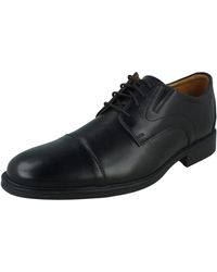 Clarks - Lace-up Derby Toe Cap Shoes Huckley Cap Black Leather - Lyst